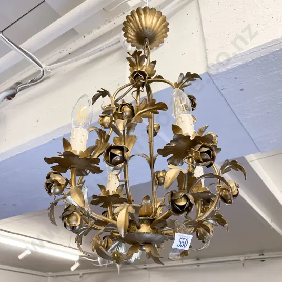 Fancyt Gilt Metal Four Electric Light Ceiling Fitting