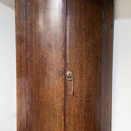 Geo III Oak Bowfront Hanging Corner Cupboard