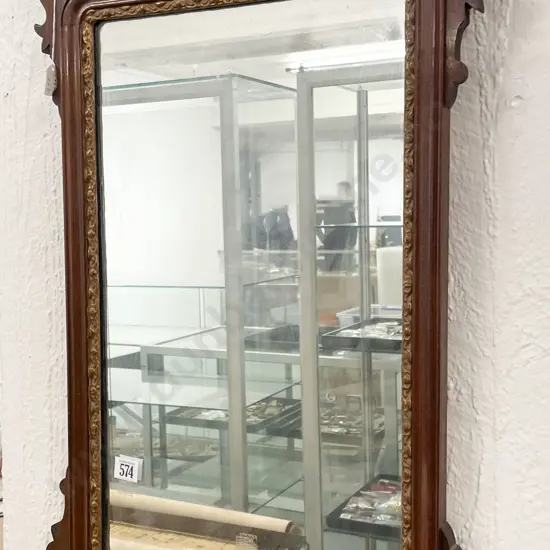 Geo III Mahogany Fretwork Wall Mirror