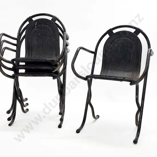 Four Metal Sebel Stacking Chairs