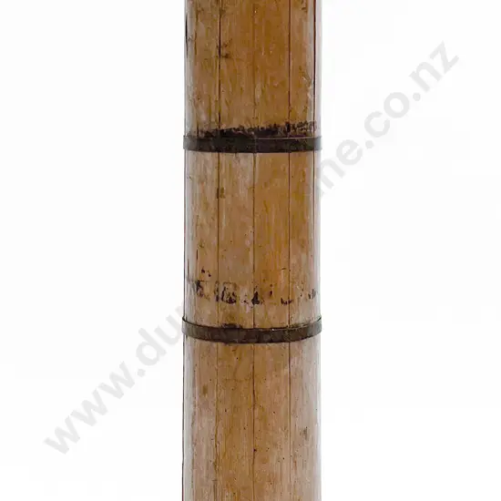 Vintage Chinese Pine Tapering Metal Bound Churn/Grain Holder borer