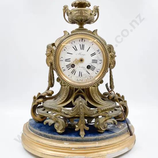 C19th Mage A. Paris Ormulu Mounted Balloon Mantle Clock (Faults)