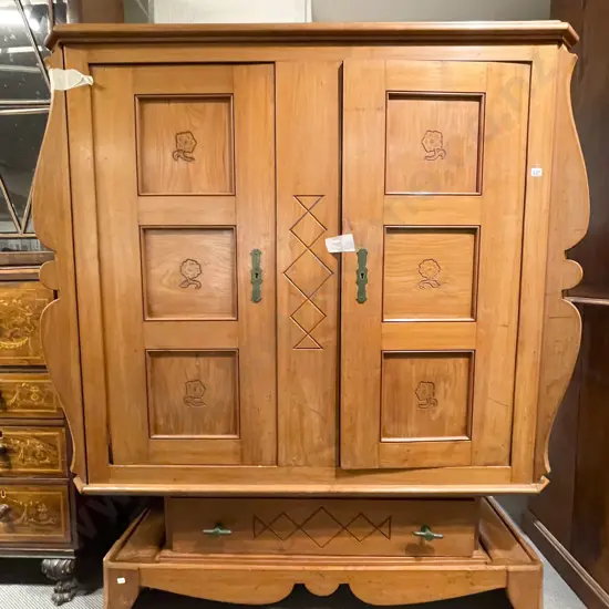 Early C20th European Elm Wardrobe