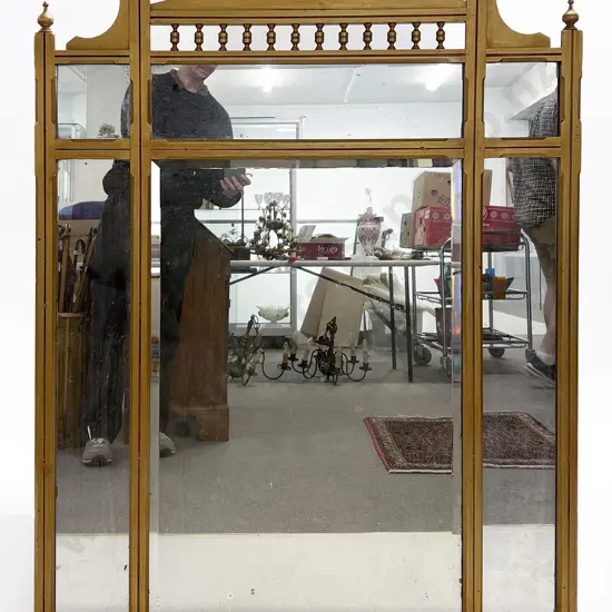 Late Vict ReGilded Sectional Overmantle Mirror