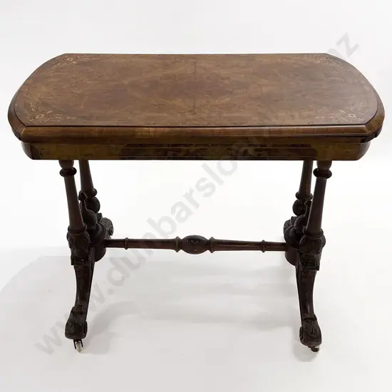 Vict Inlaid Walnut Folding Games Table