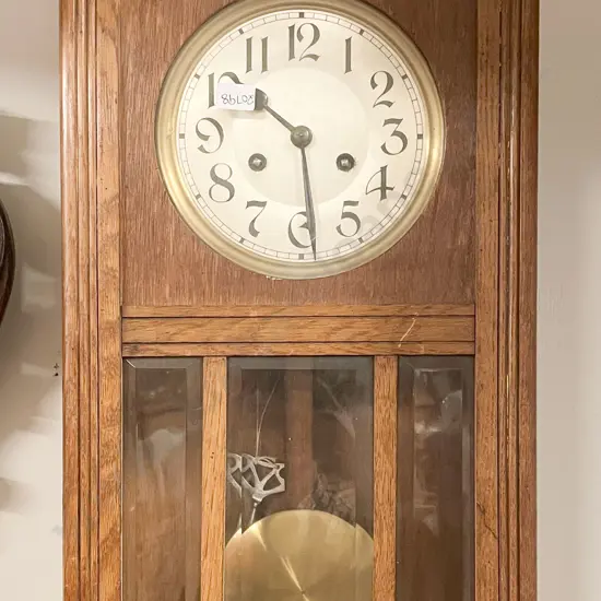 Circa 1930's Oak Framed Wall Clock