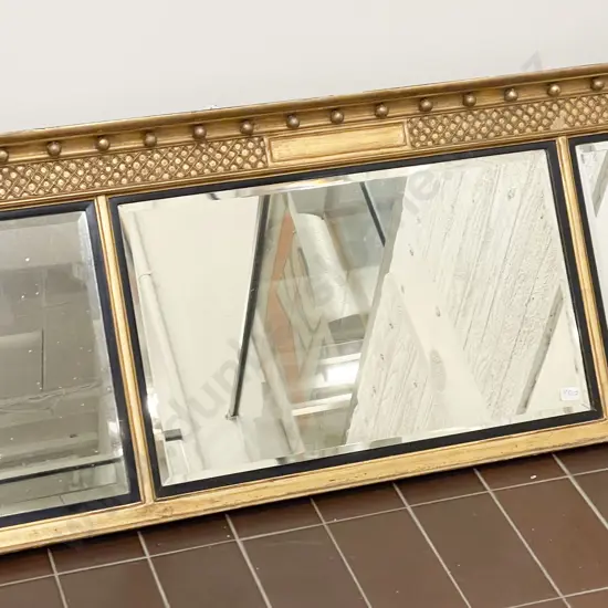 Regency Giltwood Three Section Overmantle Mirror