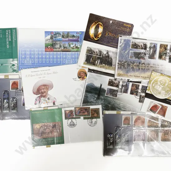 NZ C2000-2002 FDC Unaddressed Packs Miniature Stamp Packs and Loose Stamps