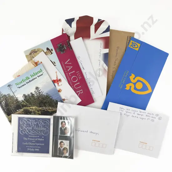 Mixed Lot NZ and UK Miniature Sheets Australian with Sorted Loose Stamps