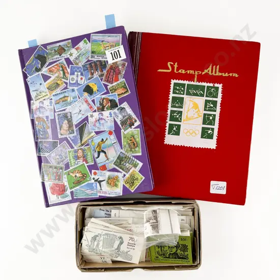 Two Small UK and NZ Stock Book Albums with Uk Stamp Books