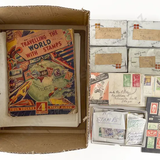 Two Vintage NZ and World Stamp Albums