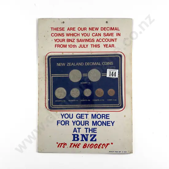NZ BNZ Bench Top Advert For New Decimal Coins to Save
