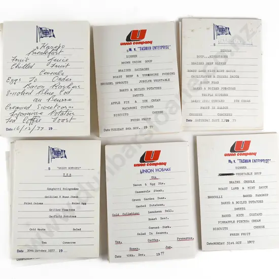 Bundle U.S.S.Co Assorted Ship Menu Cards 1975 - 1977