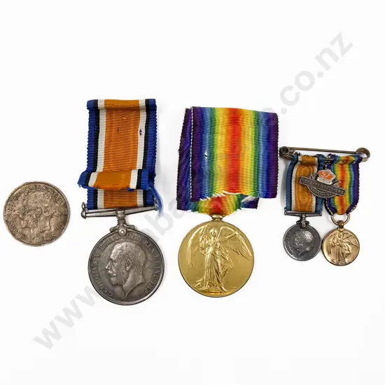 WWI Two Medal Group War and Victory Medals with Miniatures