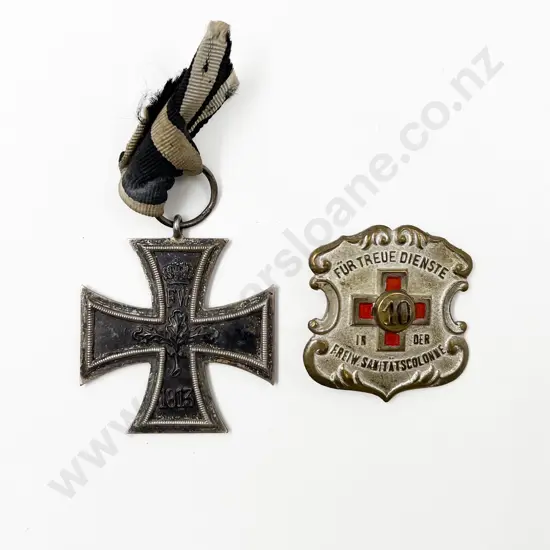 WWI German Iron Cross and Für Treue Dienste 10Years Service medal