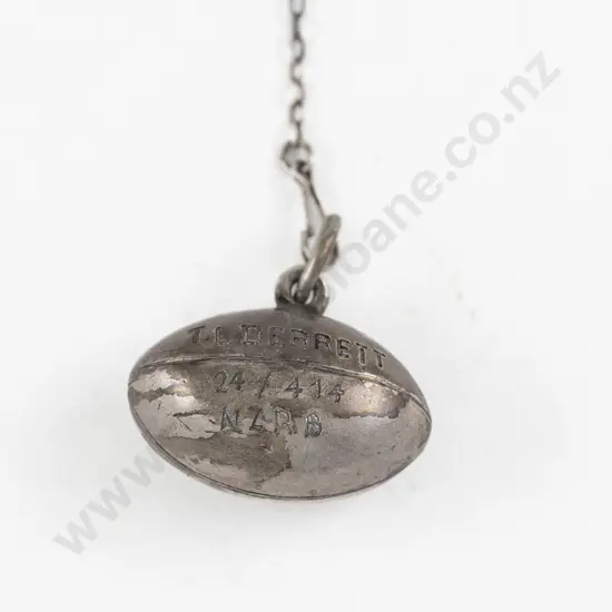 NZ Silver Memorial Football Fob