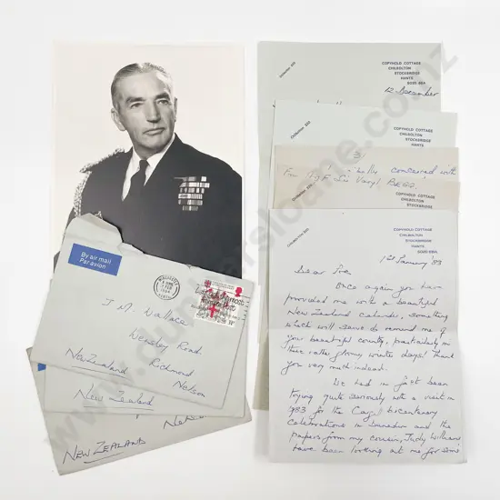 Autographed Photograph of Admiral of the Fleet Sir Varyl Begg and Letters