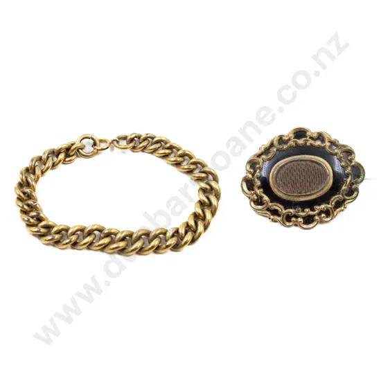 Victorian Graduated Silver Gilt Heavy Curb Link Bracelet