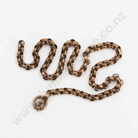 Victorian 9ct Faceted Trace Link Neck Chain