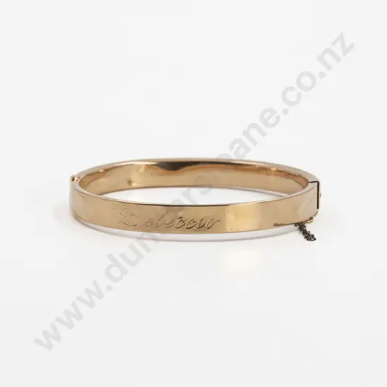Edwardian 15ct Hollow Hinged Snap Bangle