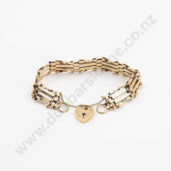 9ct Fancy Gate Link Bracelet