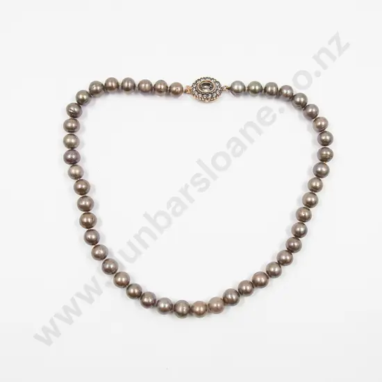 Single Strand Cultured Freshwater Brown Pearl Necklace