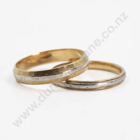 Two 18ct & Platinum Wedding Bands