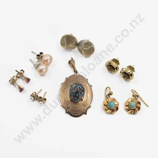 9ct Single Turquoise Pendant