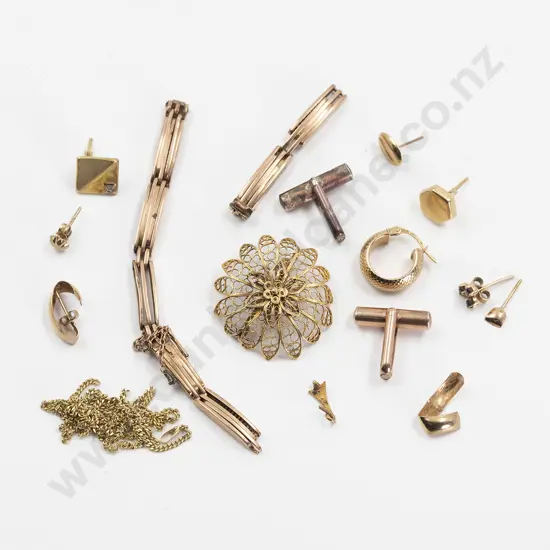 15ct Wrist Watch Strap and Various 9ct Gold (scrap)