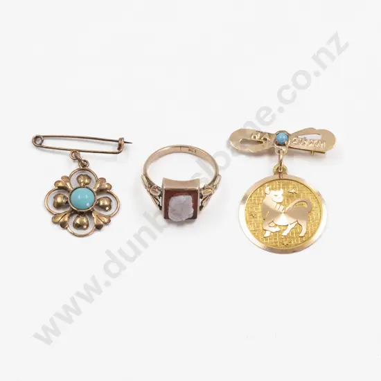 9ct Carnelian Cameo Ring