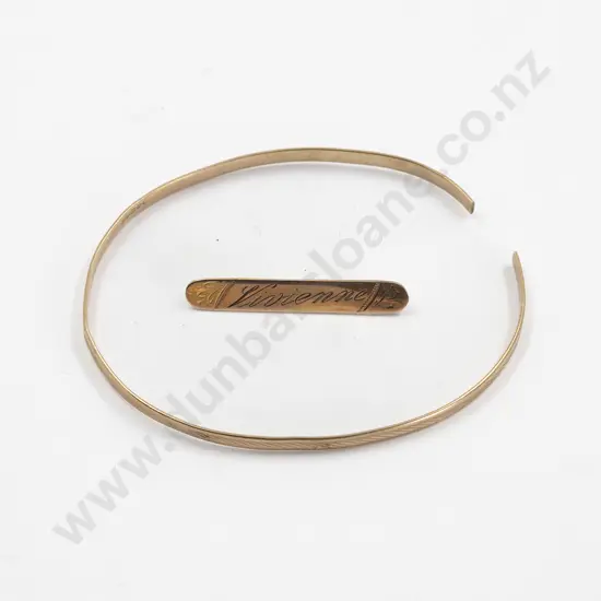 9ct Bangle and Bar Brooch