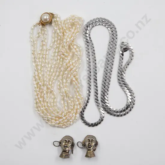 Oroton Stainless Steel Flat Curb Link Neck Chain