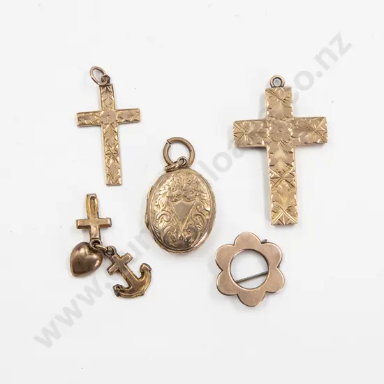Two Victorian 9ct Cross Charms