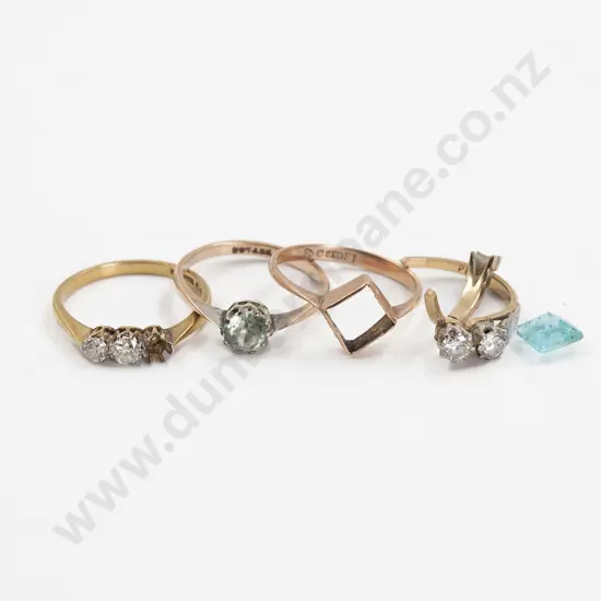 Two 18ct & Platinum Diamond Rings