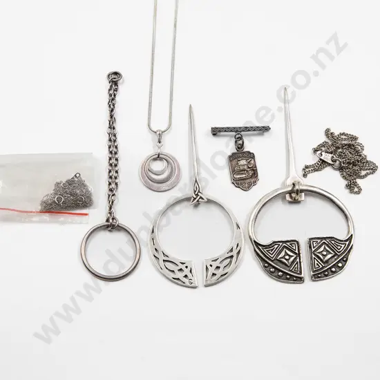 Two Scottish S/S Plaid Brooches