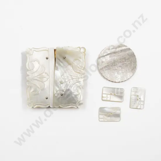 Vintage Carved MOP 2pce Buckle