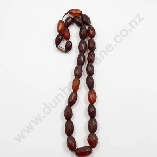 Victorian Slightly Graduated Amber Bead Necklace