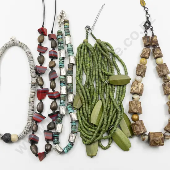 Five Various Bead Necklaces