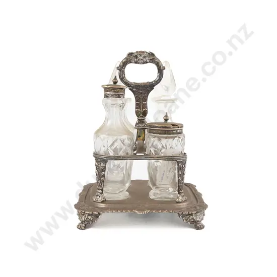 Geo IV S/S 4 Division Cruet Stand