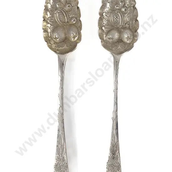 Pair Wm IV S/S Berry Spoons