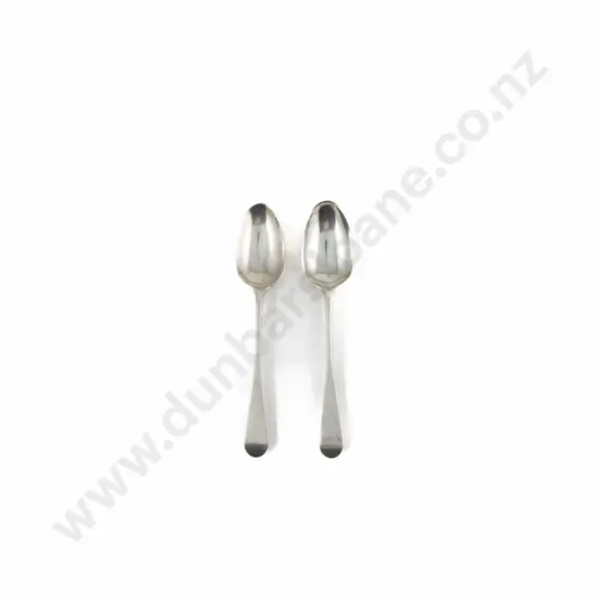 Pair Geo III Scottish S/S Dessert Spoons