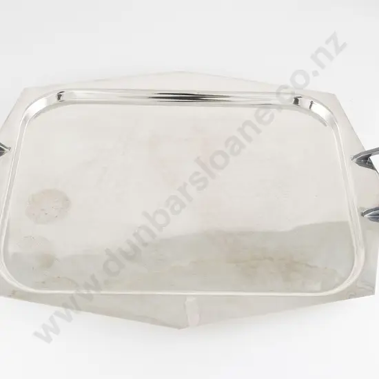 Art Deco Style S/Plate Two Handled Drinks Tray