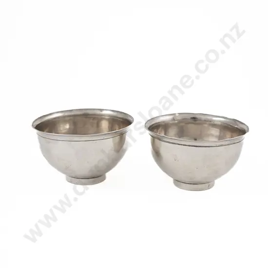 Pair Of Plain Indian Silver Footed Circular Bowls