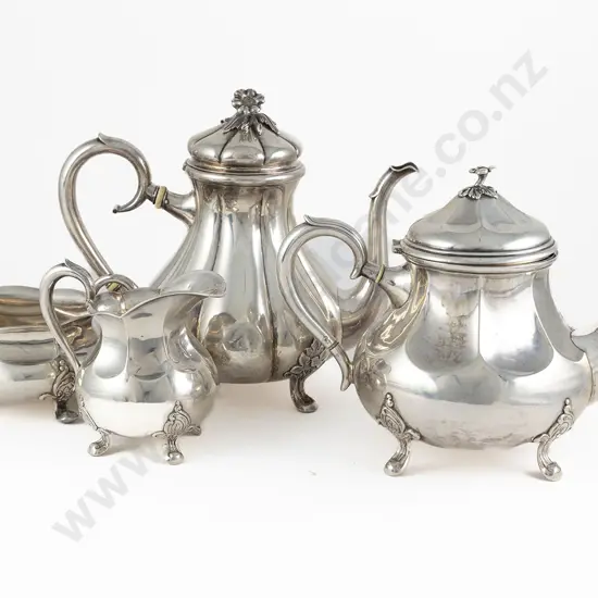 1920s Composed Danish Silver 4 Piece Tea & Coffee Set