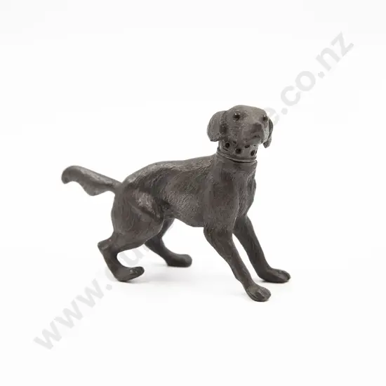 C19th White Metal Hound Pepperette