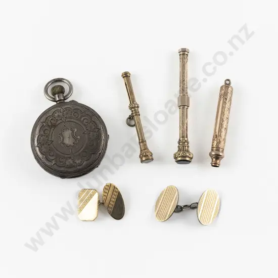 Three Victorian Gold Plated Small Propelling Pencils