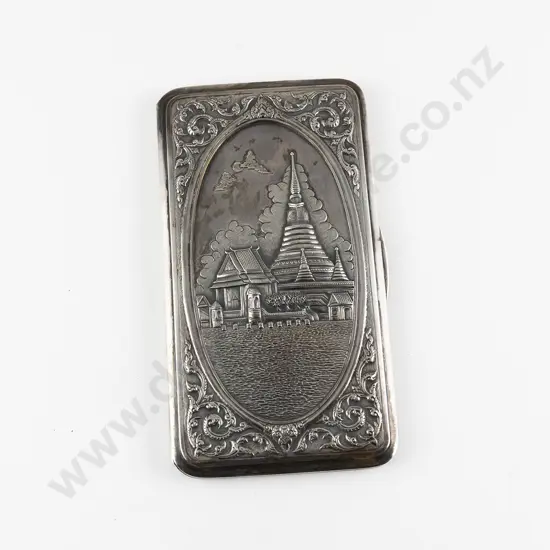 Large .950 Silver Cigarette Case