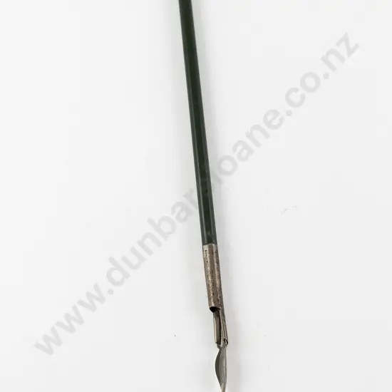 S/S Mounted Fine Long Greenstone Handled Dip Pen