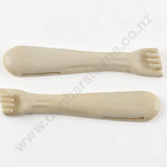 Pair Carved Ivory Mens Sock Suspenders
