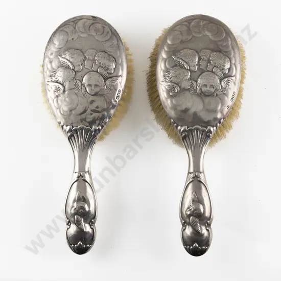 Edwardian Pair S/S Backed Hair Brushes